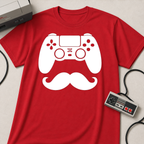 Gamer Dad  T-Shirt | Controller & Mustache Graphic Tee for Dad, Gamer Gifts