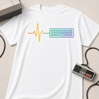 Keyboard Lifeline T-Shirt | Minimalist Tech Heartbeat Tee for Programmers