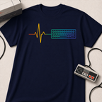 Keyboard Lifeline T-Shirt | Minimalist Tech Heartbeat Tee for Programmers
