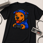 Gamer Dog Graphic Tee | Cute Puppy with Headset & Controller T-Shirt