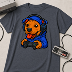 Gamer Dog Graphic Tee | Cute Puppy with Headset & Controller T-Shirt