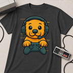 Cute Retro Gaming Puppy T-Shirt | Gamer Dog Illustration Tee