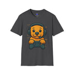 Cute Retro Gaming Puppy T-Shirt | Gamer Dog Illustration Tee