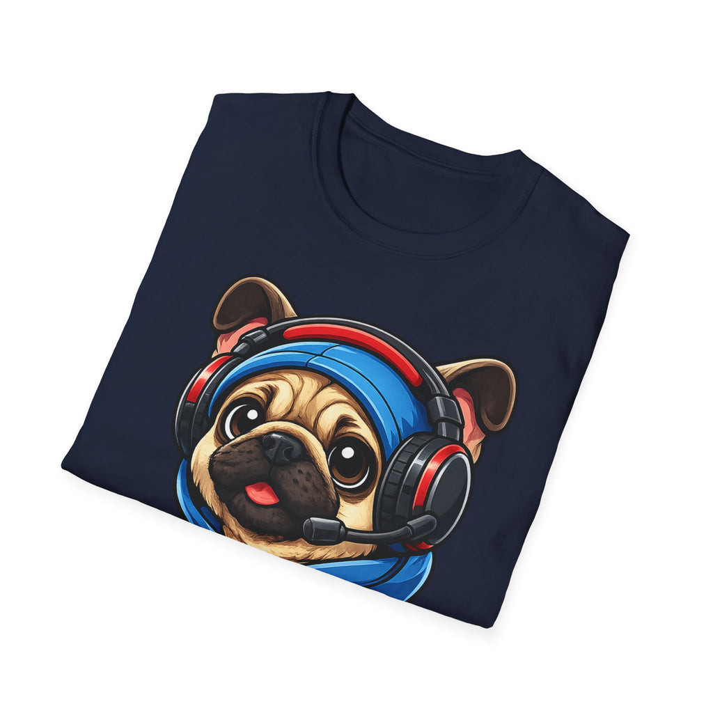 Gamer Pug T-Shirt | Cute Pug with Headset & Controller Graphic