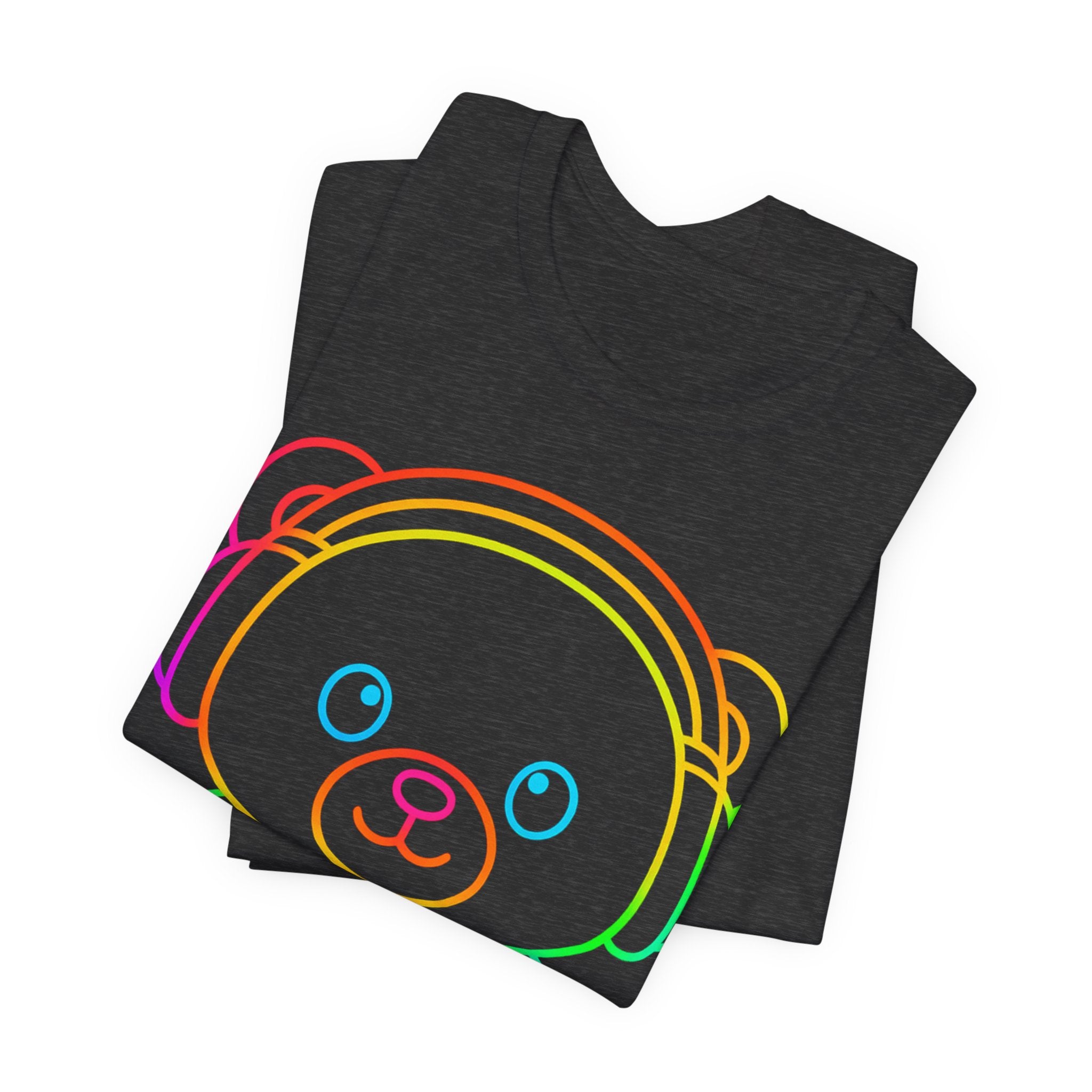 Gaming Bear Graphic Tee — Rainbow Cute Gamer Teddy Shirt