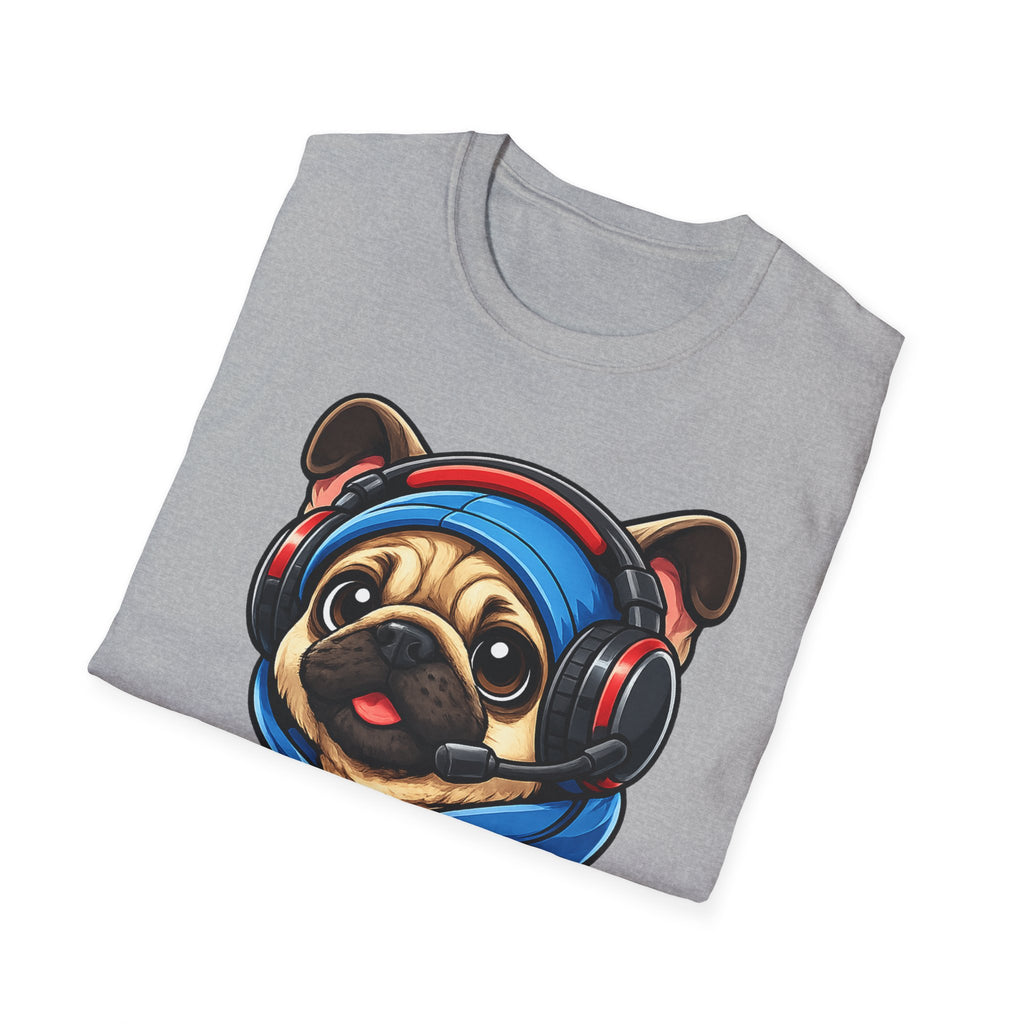 Gamer Pug T-Shirt | Cute Pug with Headset & Controller Graphic