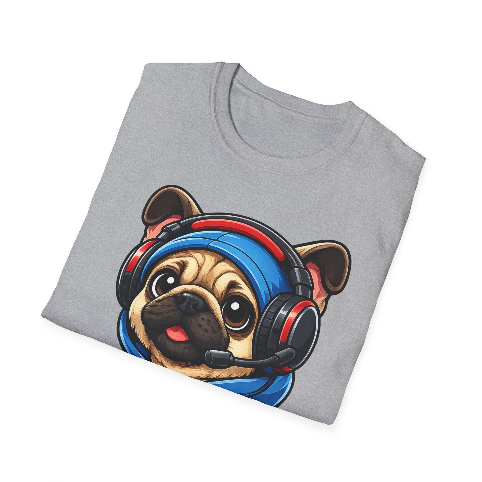 Gamer Pug T-Shirt | Cute Pug with Headset & Controller Graphic
