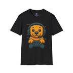 Cute Retro Gaming Puppy T-Shirt | Gamer Dog Illustration Tee