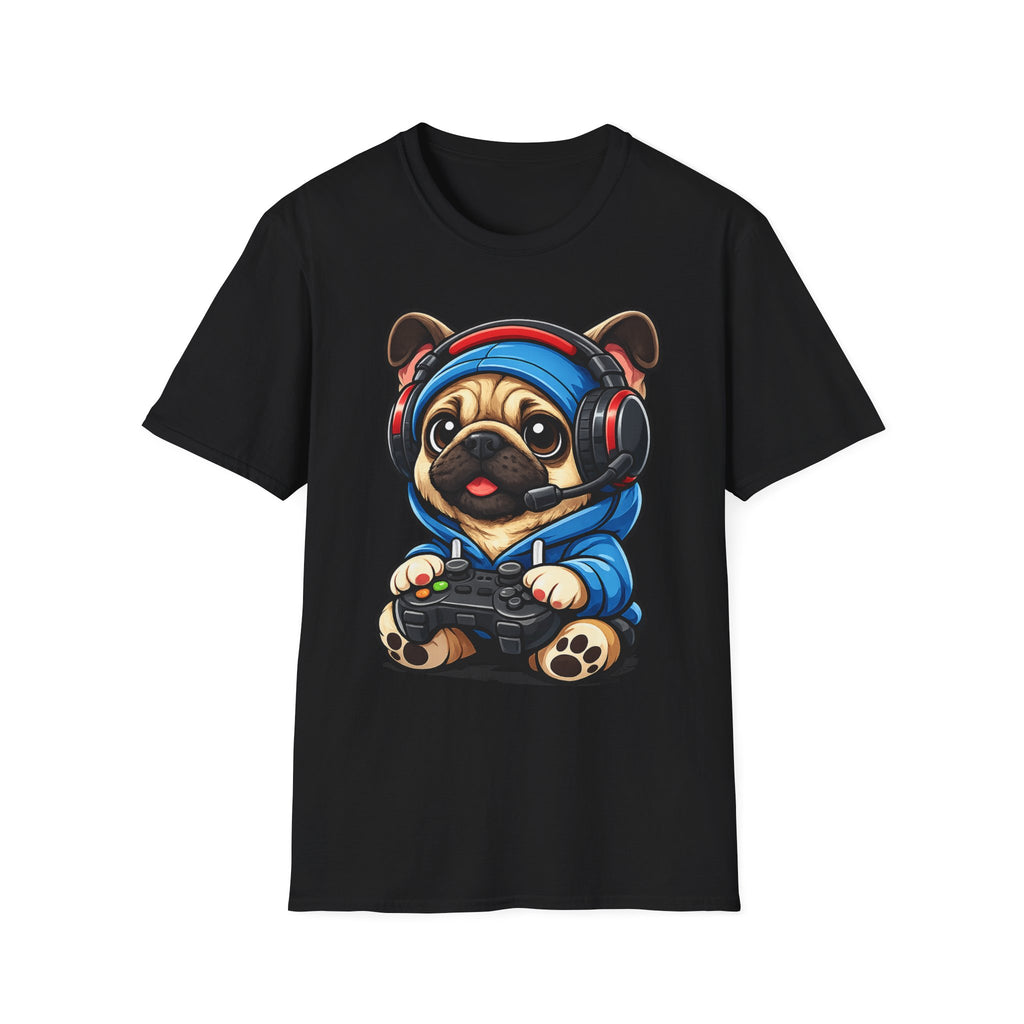 Gamer Pug T-Shirt | Cute Pug with Headset & Controller Graphic