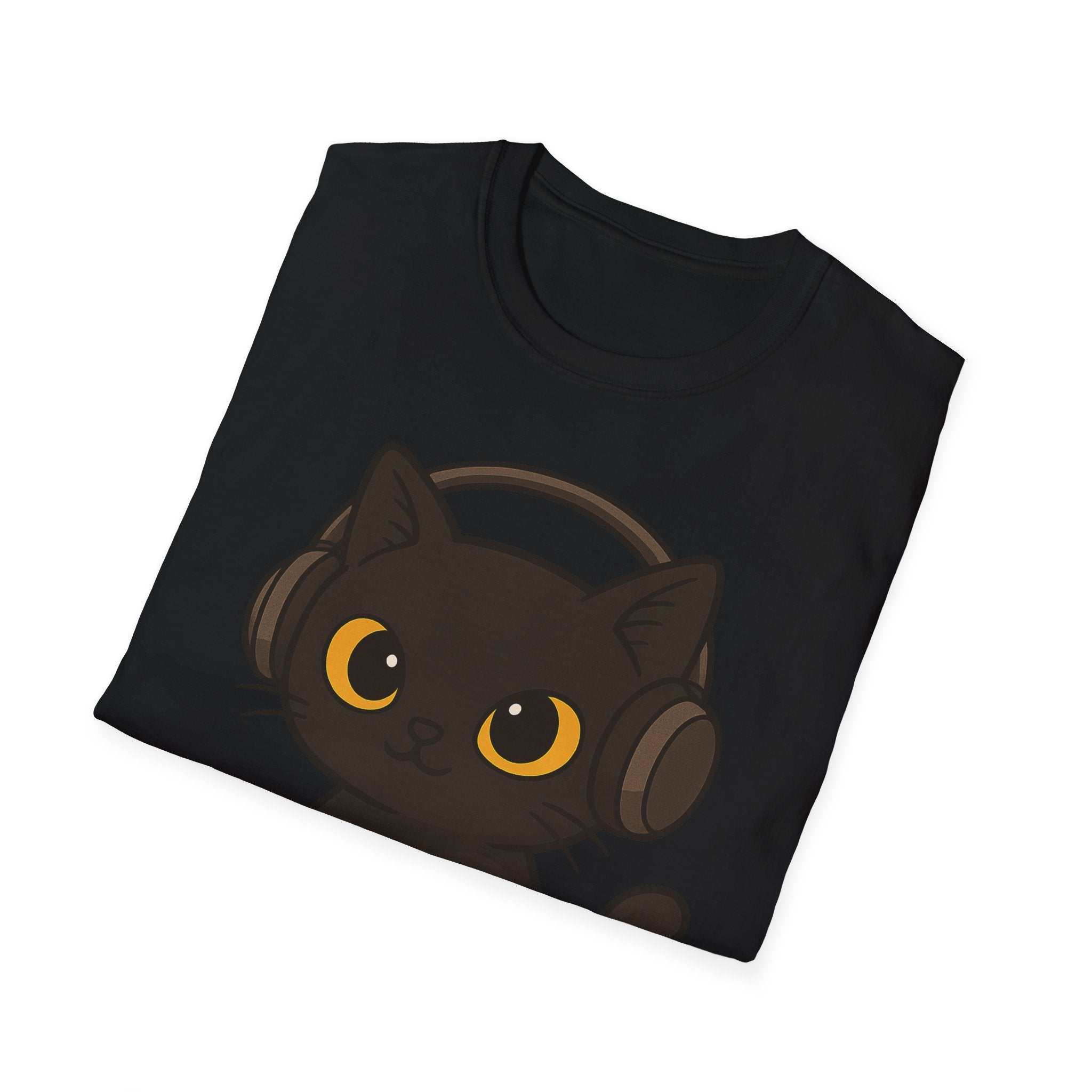 Gamer Cat T-Shirt | Cute Black Cat with Headset & Game Controller