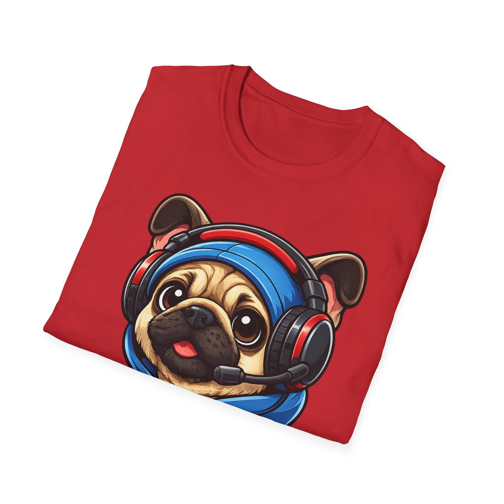 Gamer Pug T-Shirt | Cute Pug with Headset & Controller Graphic