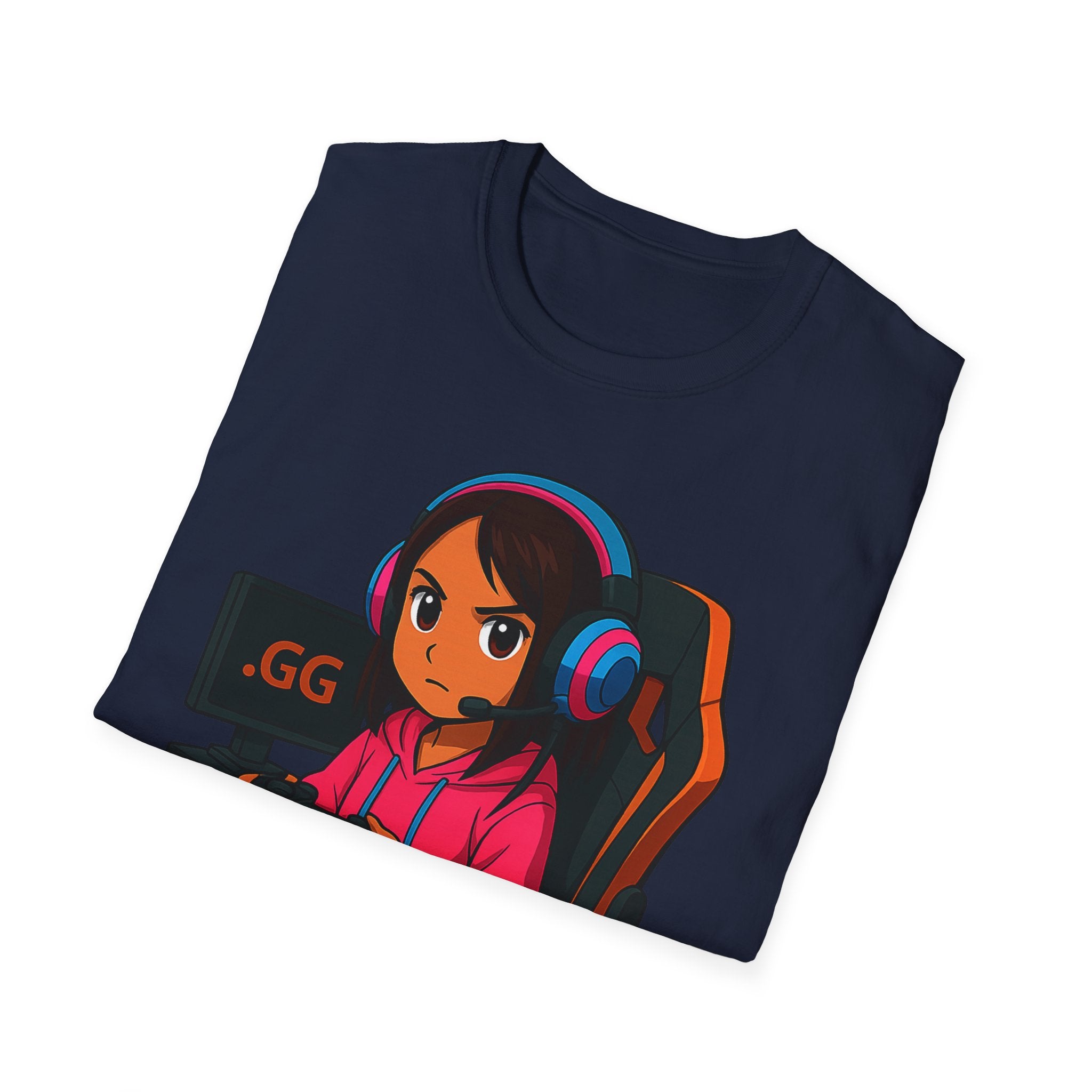 Gamer Girl T-Shirt - Cute Cartoon Female Gamer Graphic Tee