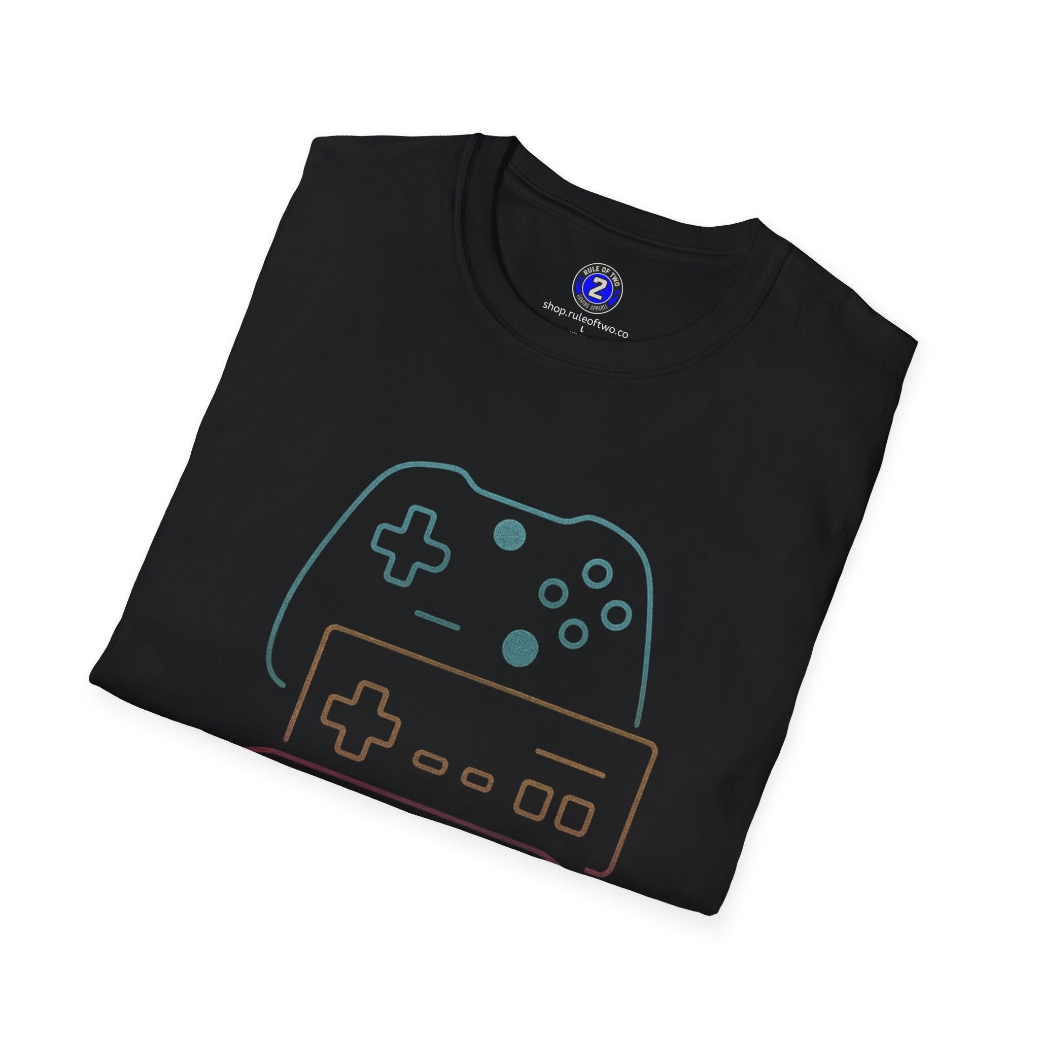 Colorful Video Game Controllers T-Shirt | Retro Gaming Graphic Tee