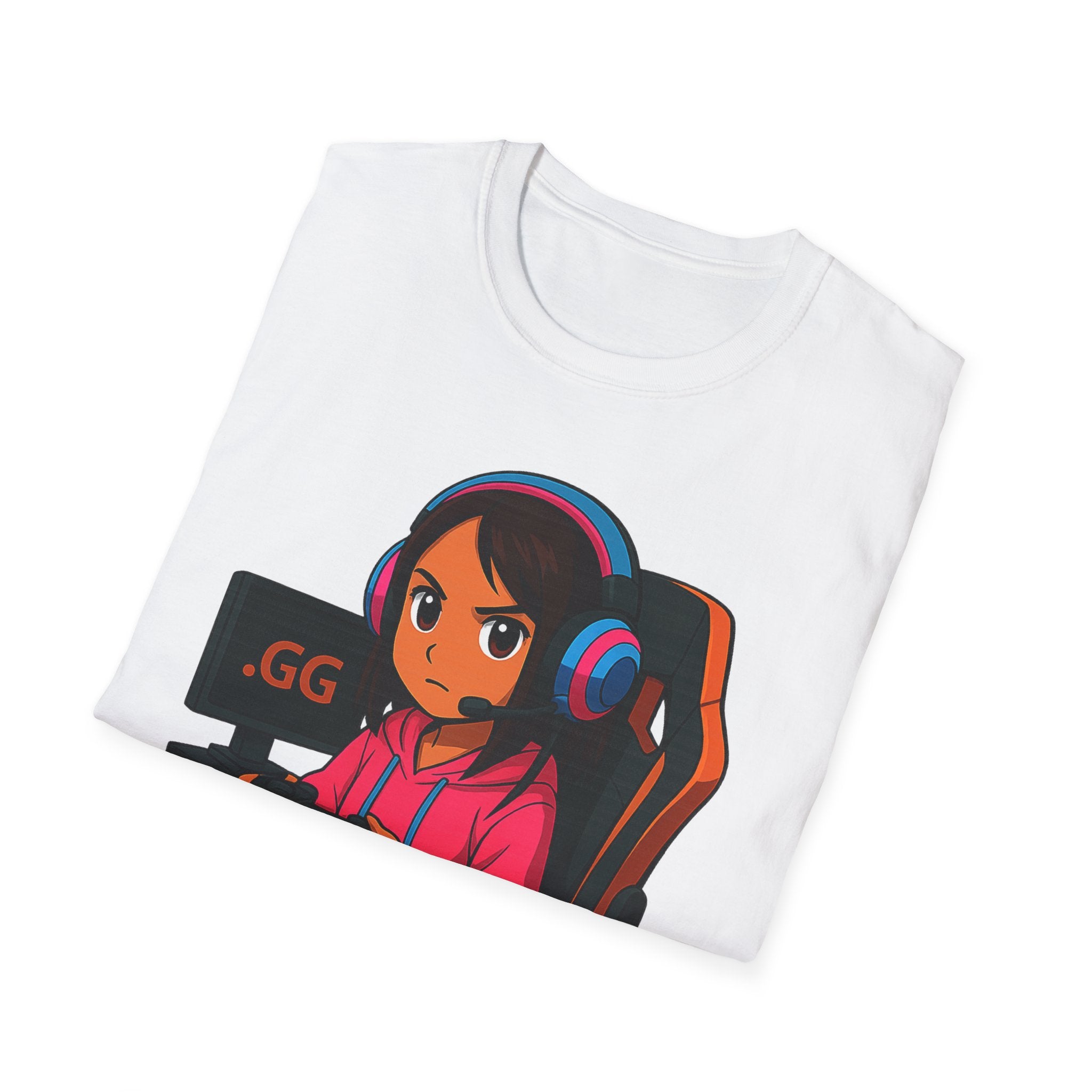 Gamer Girl T-Shirt - Cute Cartoon Female Gamer Graphic Tee