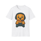 Cute Retro Gaming Puppy T-Shirt | Gamer Dog Illustration Tee