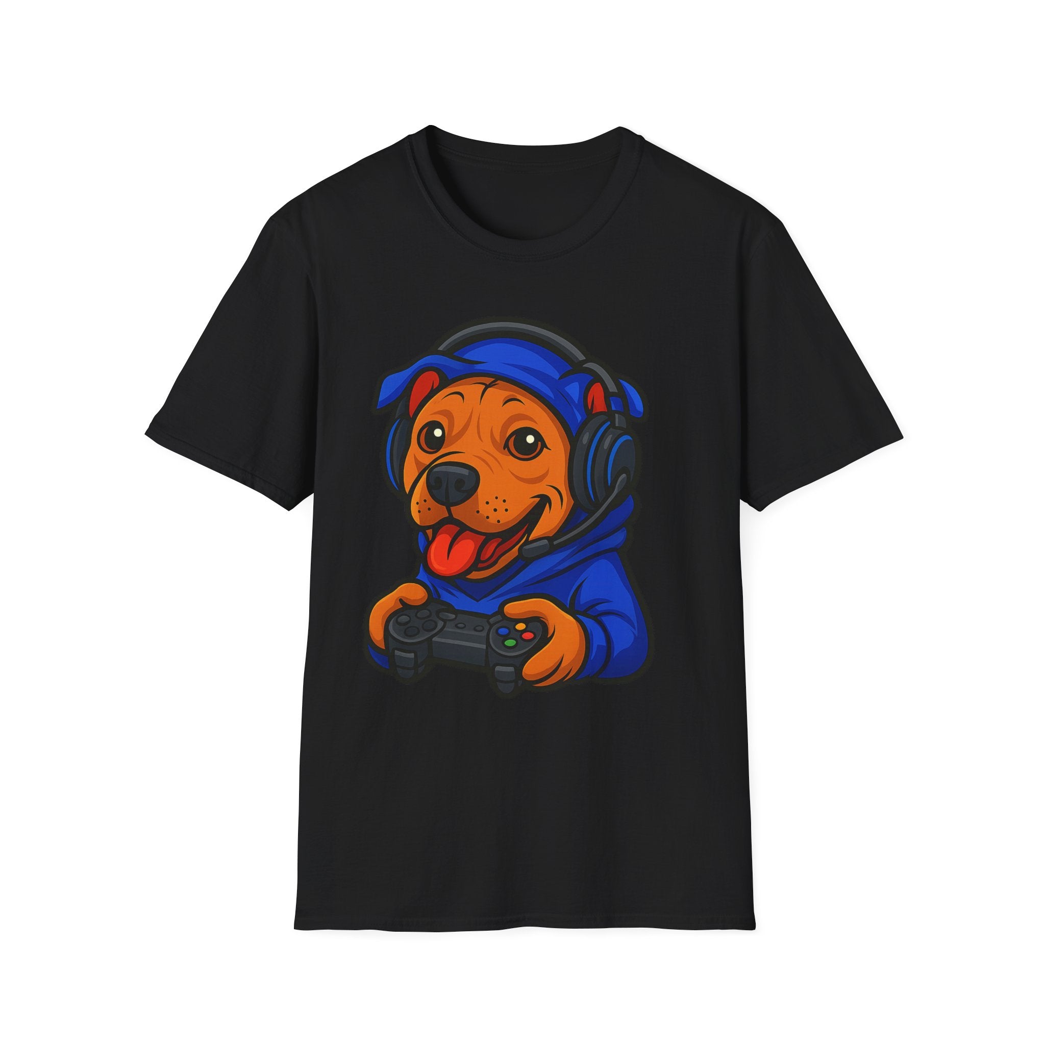 Gamer Dog Graphic Tee | Cute Puppy with Headset & Controller T-Shirt