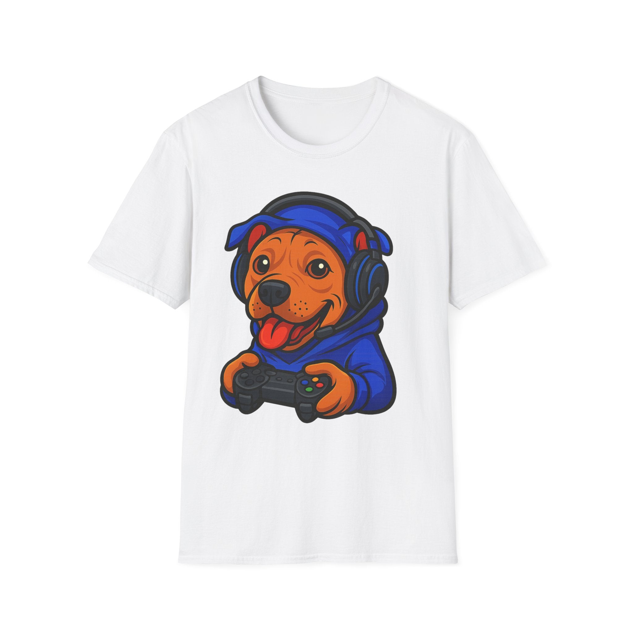 Gamer Dog Graphic Tee | Cute Puppy with Headset & Controller T-Shirt