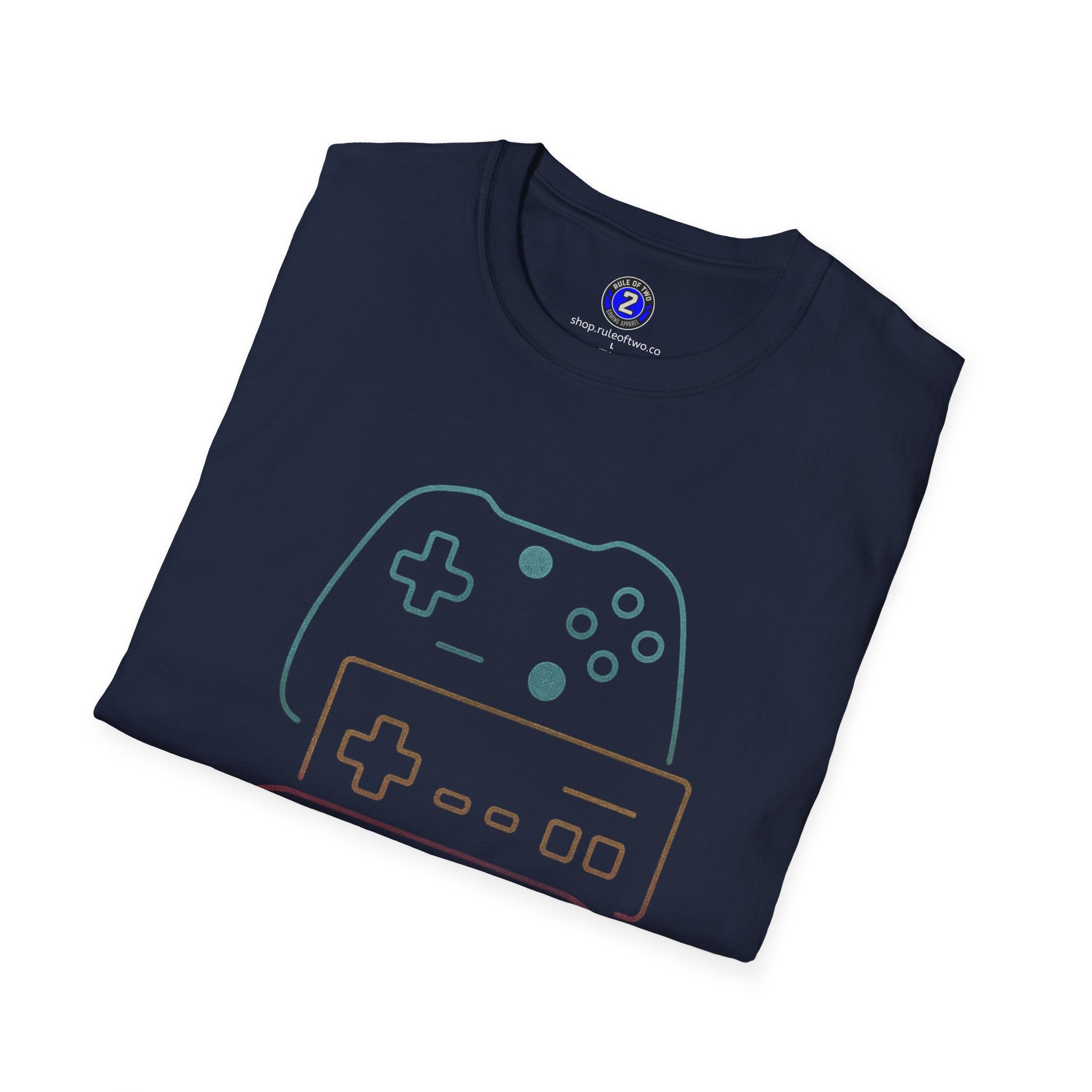 Colorful Video Game Controllers T-Shirt | Retro Gaming Graphic Tee
