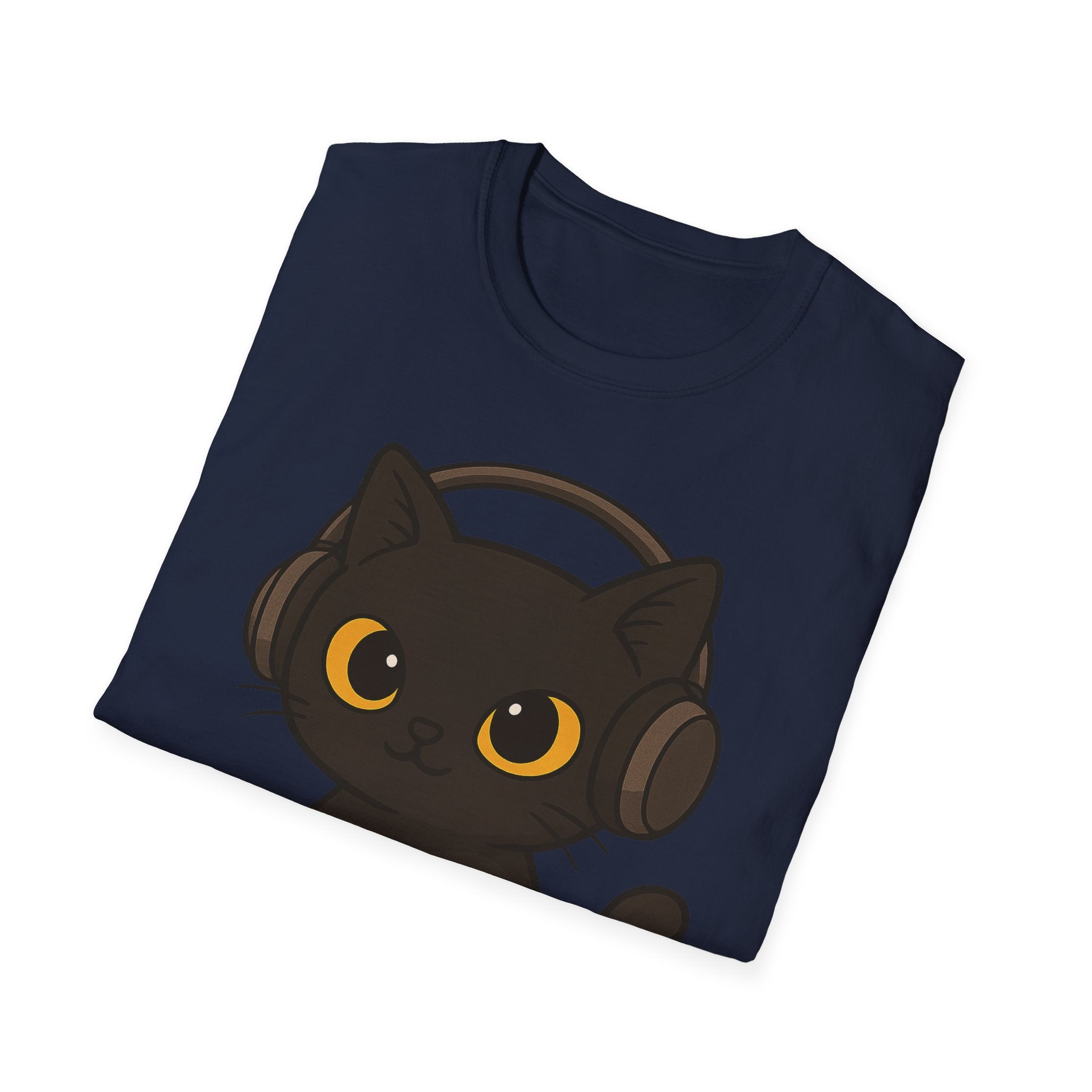 Gamer Cat T-Shirt | Cute Black Cat with Headset & Game Controller