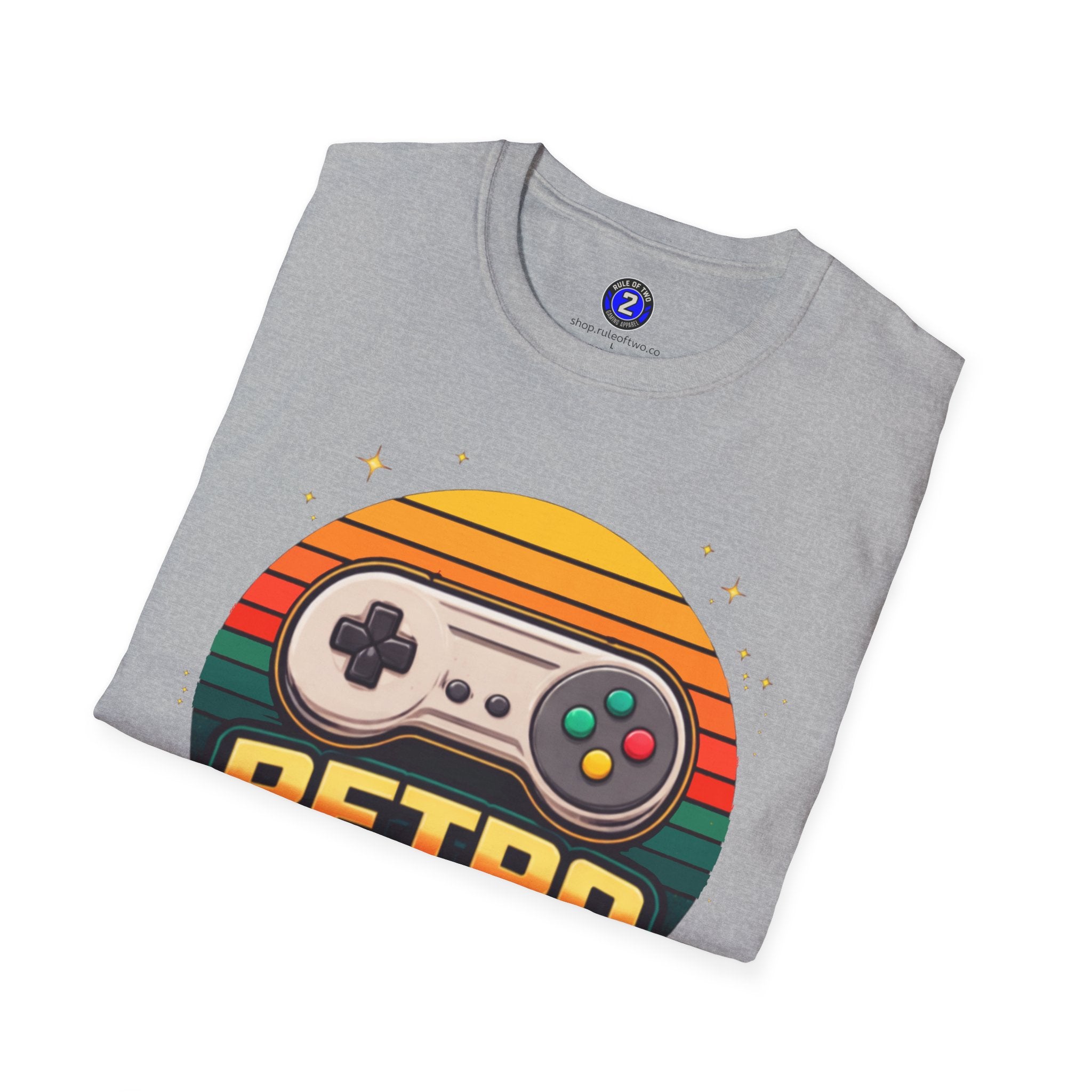 Retro Gamer | Retro Controller Graphic T-Shirt | Vintage Gamer Tee, Sun-Faded Palette