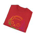Rainbow Gamer Cat T-Shirt | Cute Kitty with Headphones & Controller