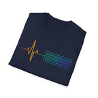 Keyboard Lifeline T-Shirt | Minimalist Tech Heartbeat Tee for Programmers