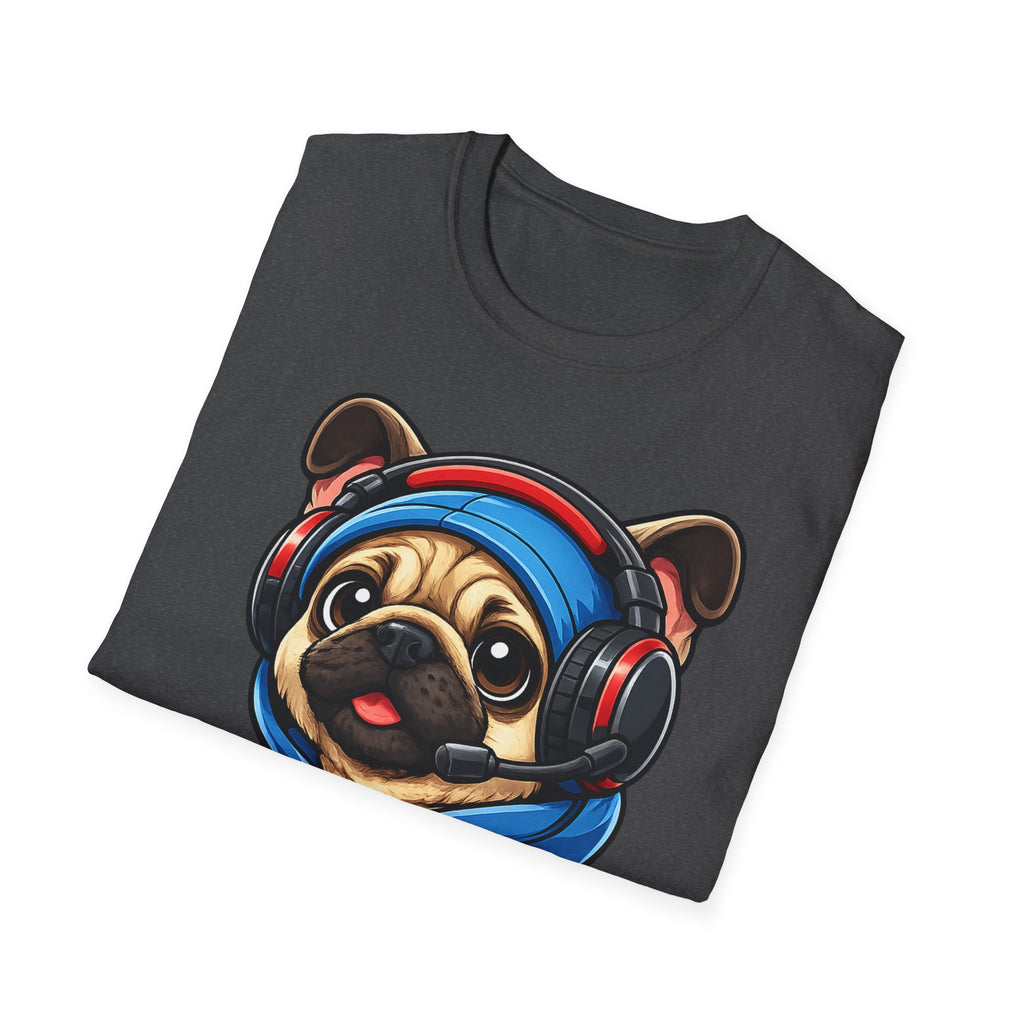 Gamer Pug T-Shirt | Cute Pug with Headset & Controller Graphic