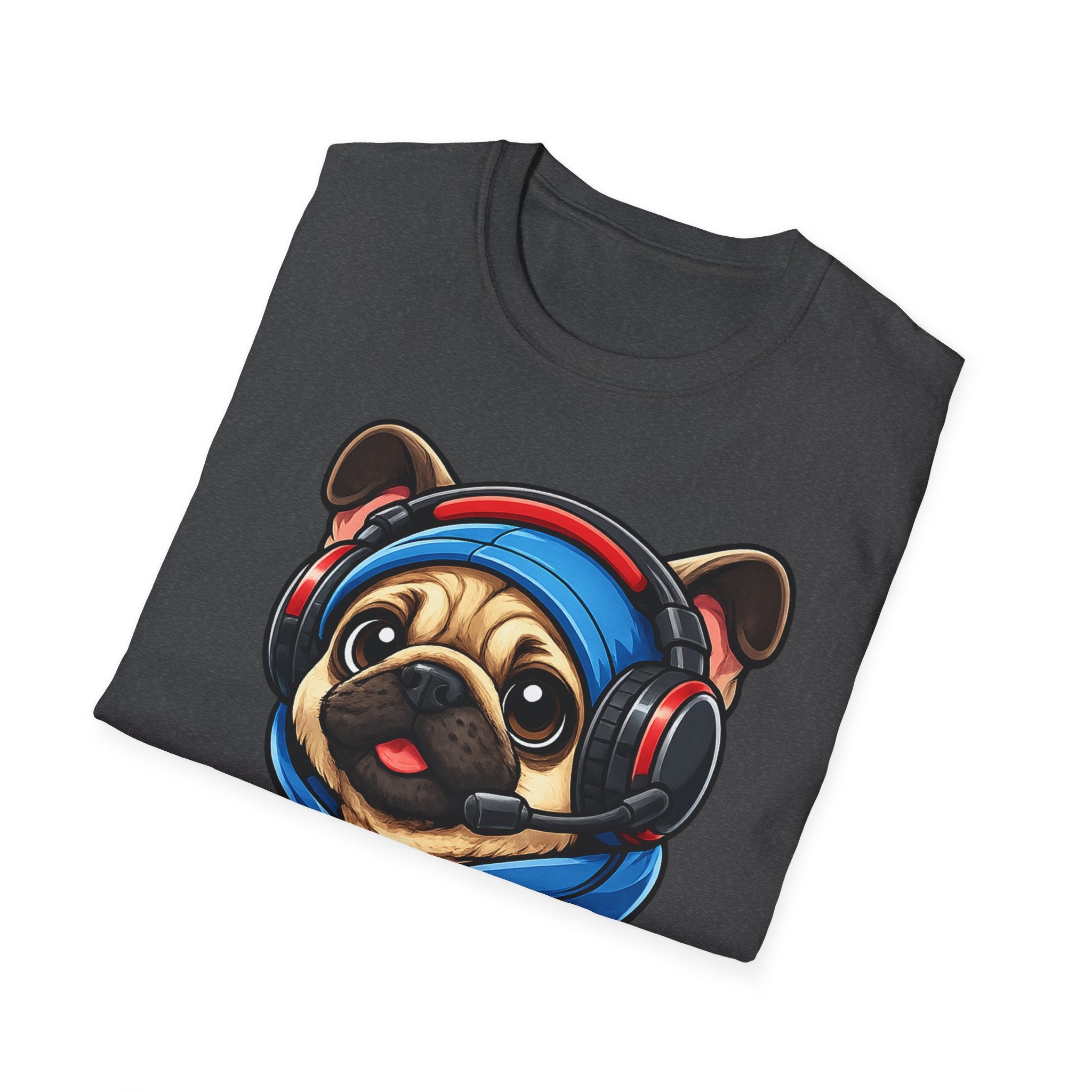 Gamer Pug T-Shirt | Cute Pug with Headset & Controller Graphic