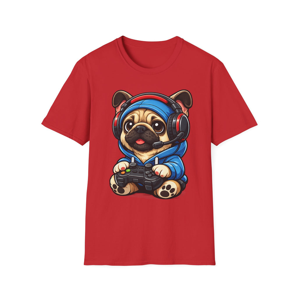 Gamer Pug T-Shirt | Cute Pug with Headset & Controller Graphic