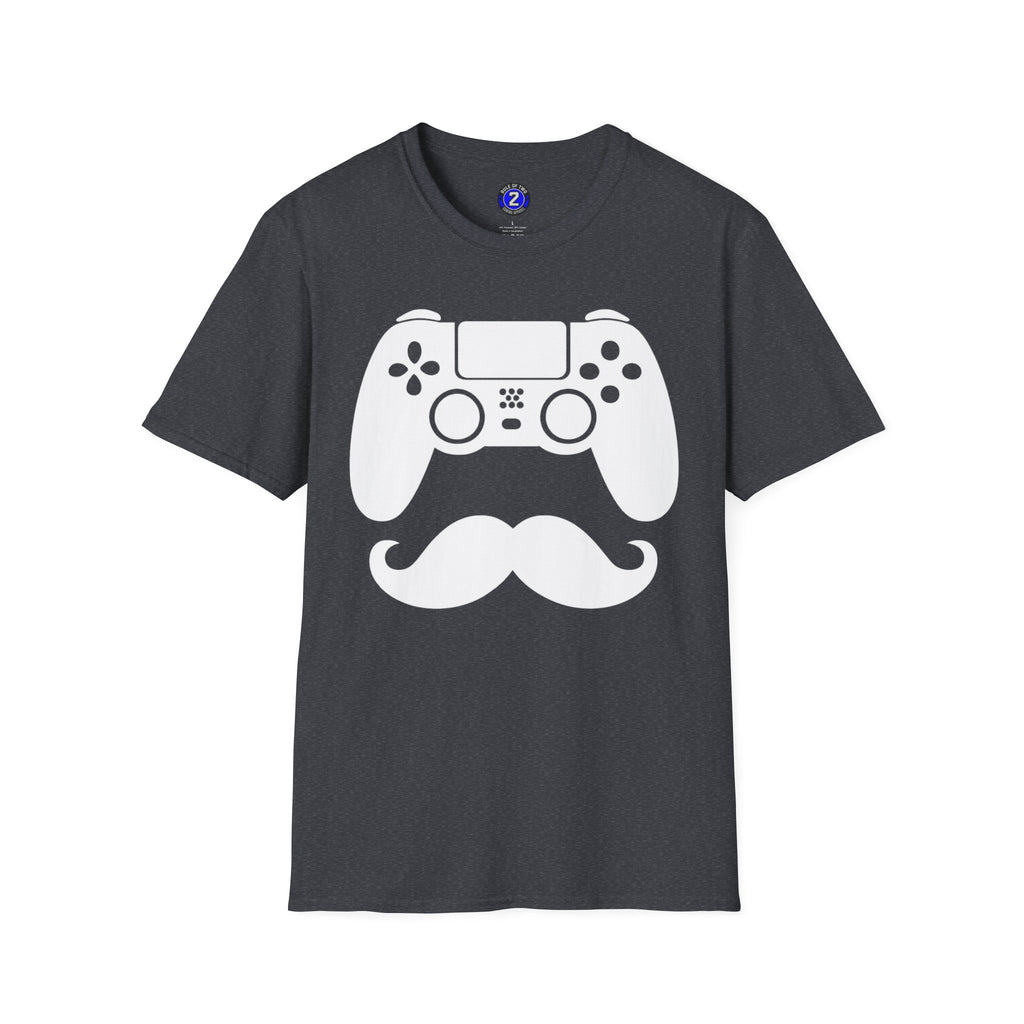 Gamer Dad  T-Shirt | Controller & Mustache Graphic Tee for Dad, Gamer Gifts