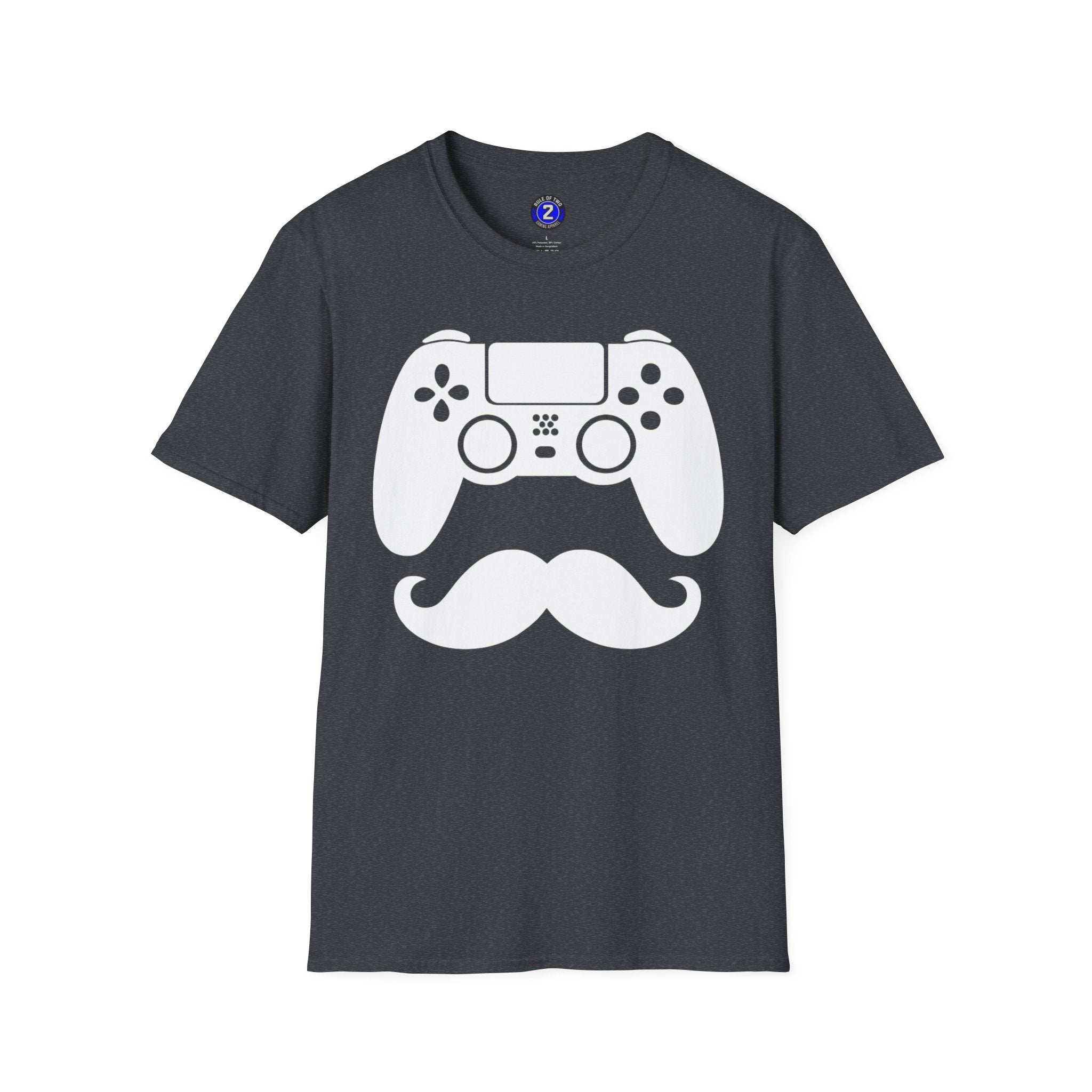 Gamer Dad  T-Shirt | Controller & Mustache Graphic Tee for Dad, Gamer Gifts