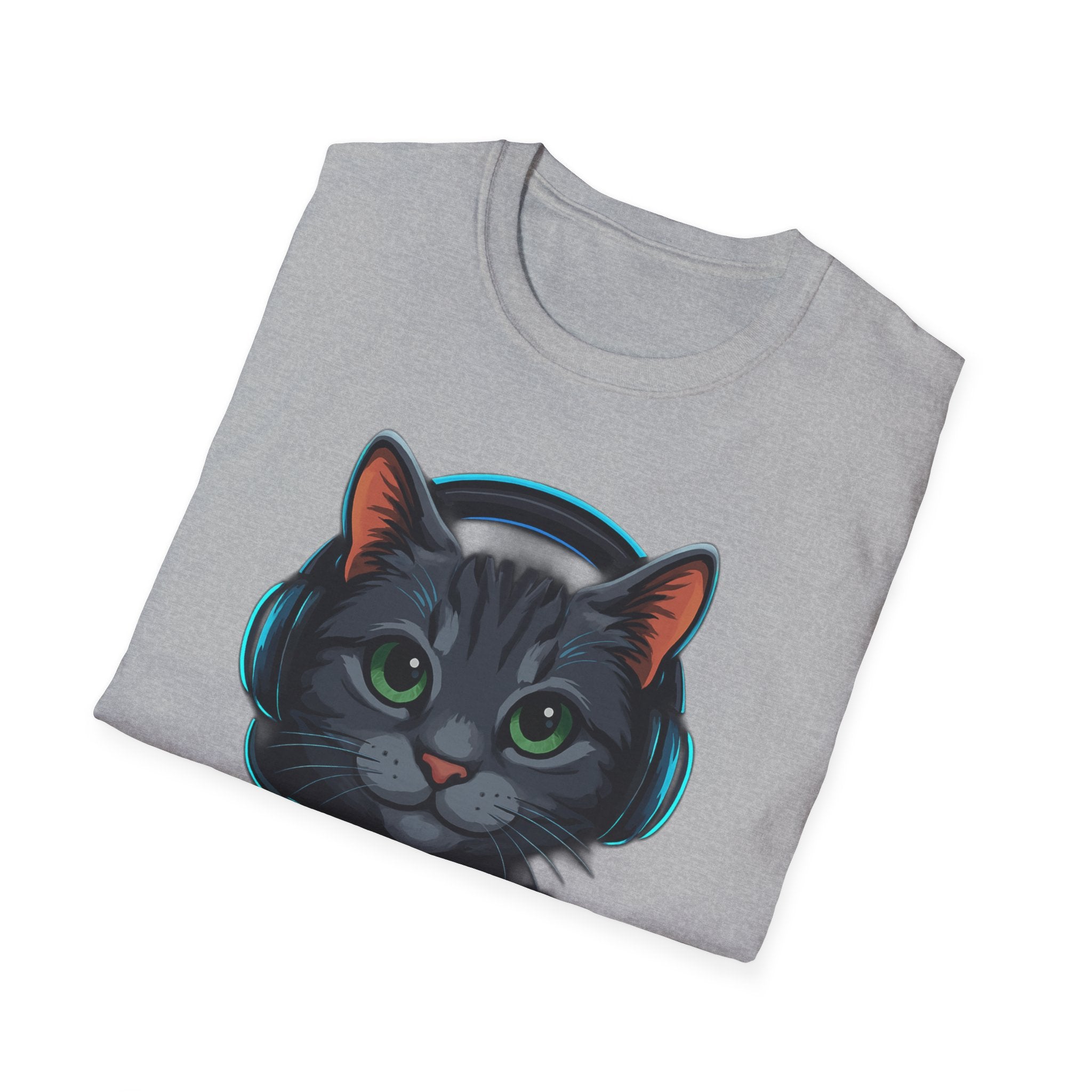 Gaming Cat Graphic T-Shirt | Cute Gamer Kitten Illustration