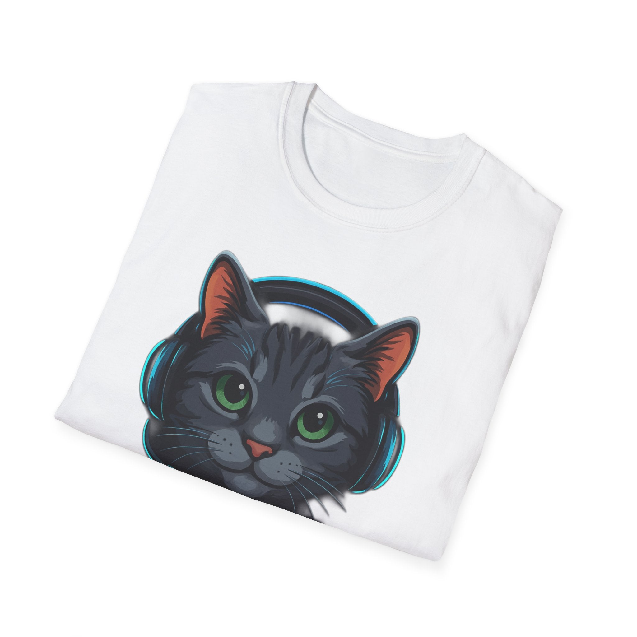 Gaming Cat Graphic T-Shirt | Cute Gamer Kitten Illustration