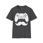 Gamer Dad  T-Shirt | Controller & Mustache Graphic Tee for Dad, Gamer Gifts