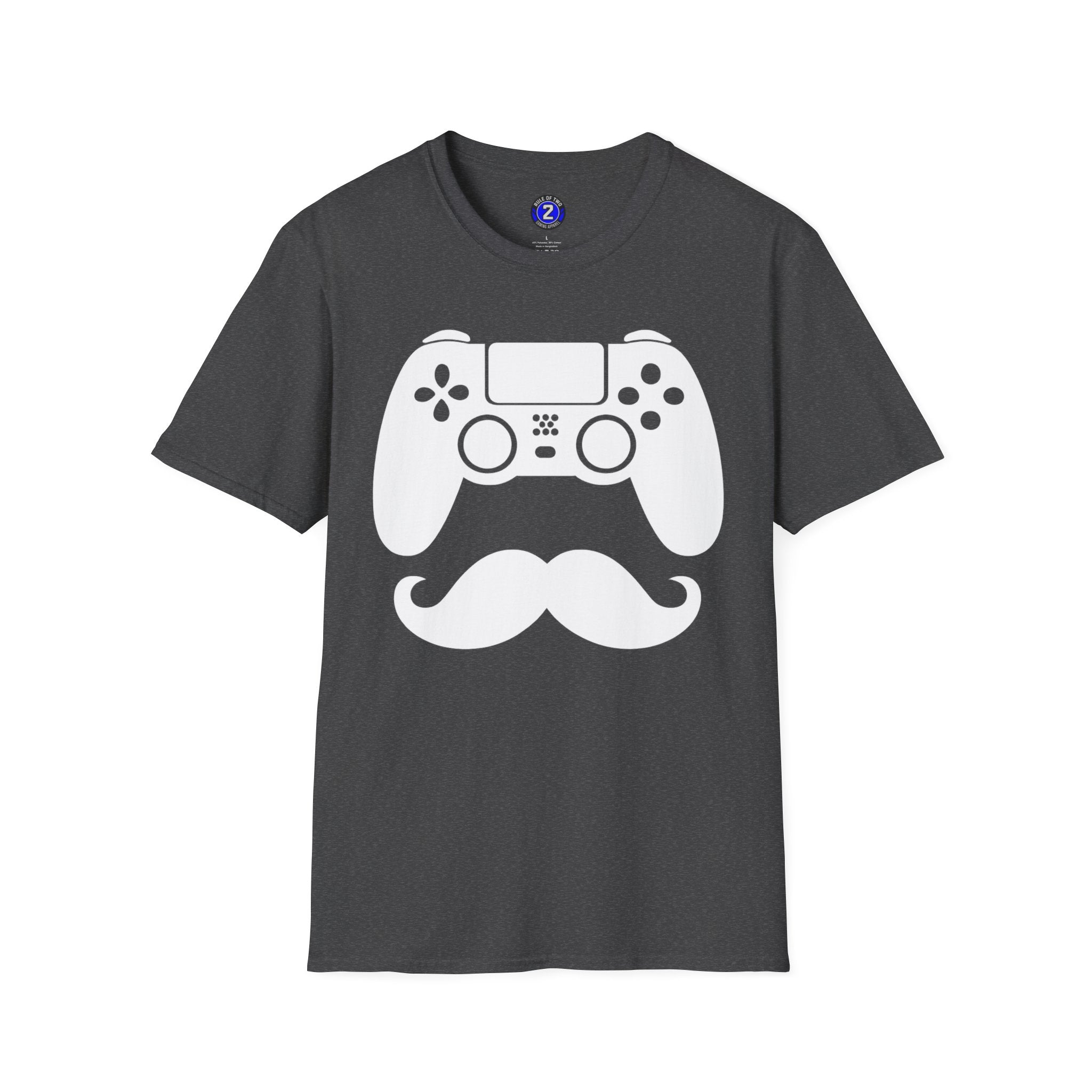 Gamer Dad  T-Shirt | Controller & Mustache Graphic Tee for Dad, Gamer Gifts