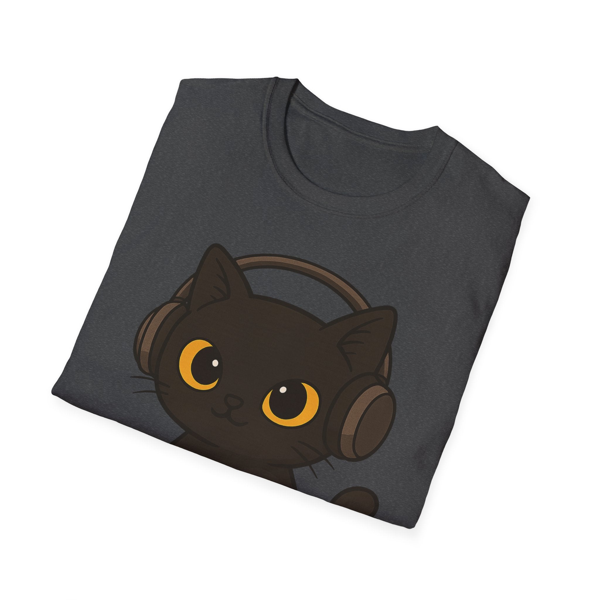 Gamer Cat T-Shirt | Cute Black Cat with Headset & Game Controller