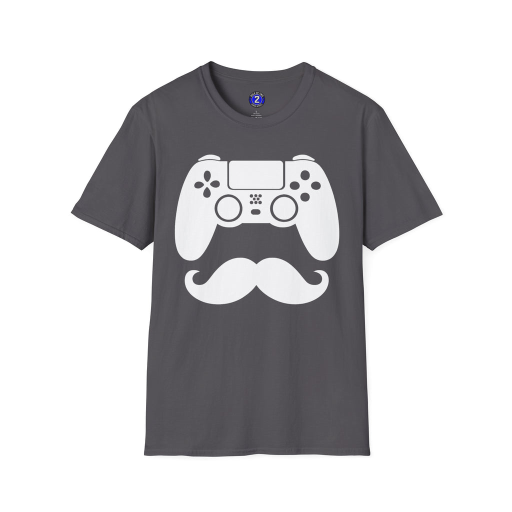 Gamer Dad  T-Shirt | Controller & Mustache Graphic Tee for Dad, Gamer Gifts