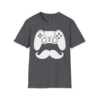 Gamer Dad  T-Shirt | Controller & Mustache Graphic Tee for Dad, Gamer Gifts
