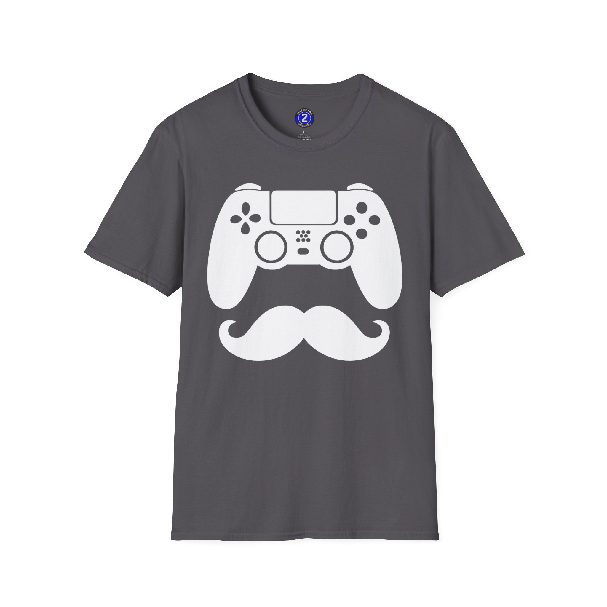 Gamer Dad  T-Shirt | Controller & Mustache Graphic Tee for Dad, Gamer Gifts