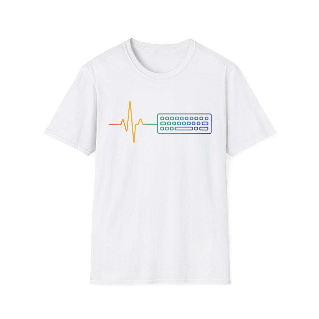 Keyboard Lifeline T-Shirt | Minimalist Tech Heartbeat Tee for Programmers
