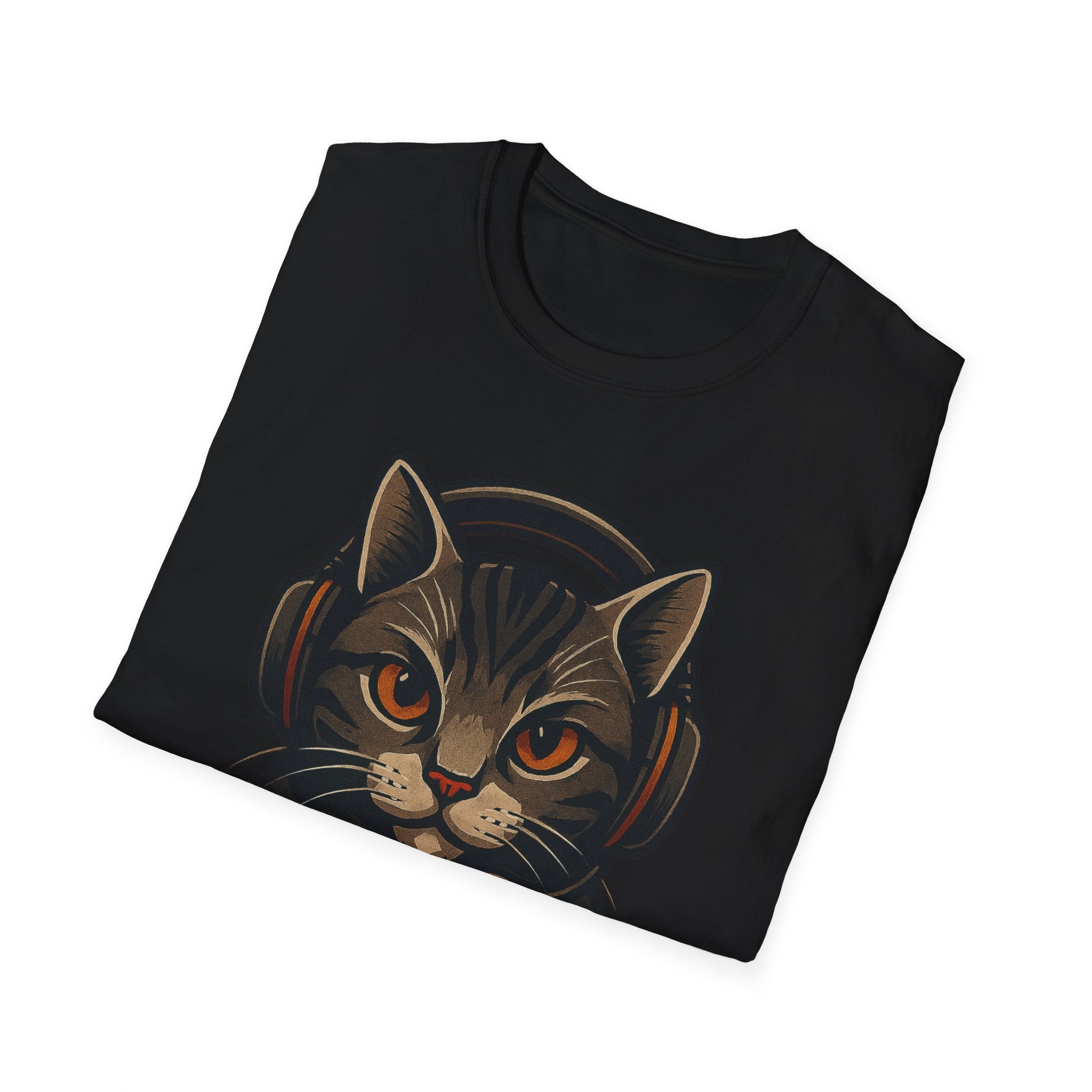 Gaming Cat Holding Controller T-Shirt | Cat Gamer Graphic Tee