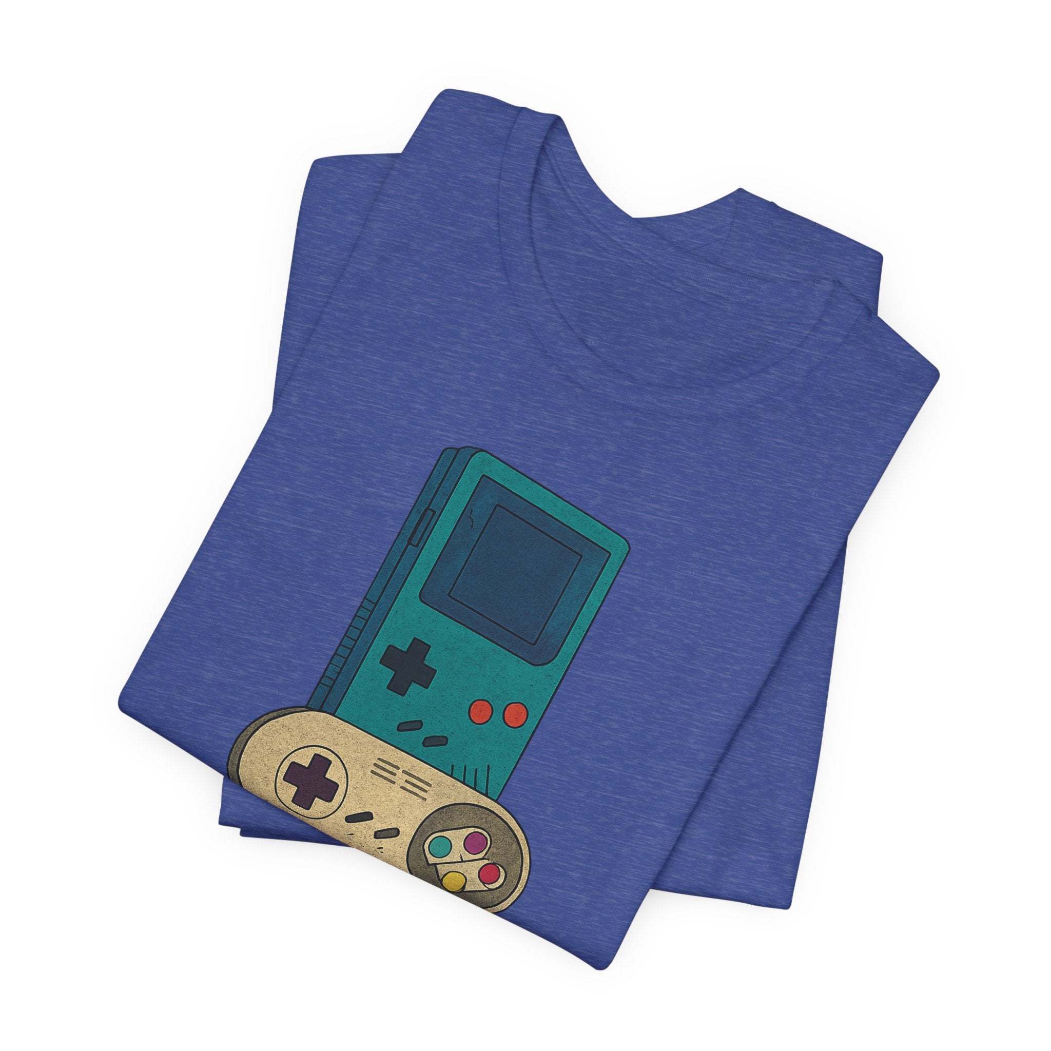 Retro Gaming Stack T-Shirt — Vintage Handheld & Console Graphic Tee