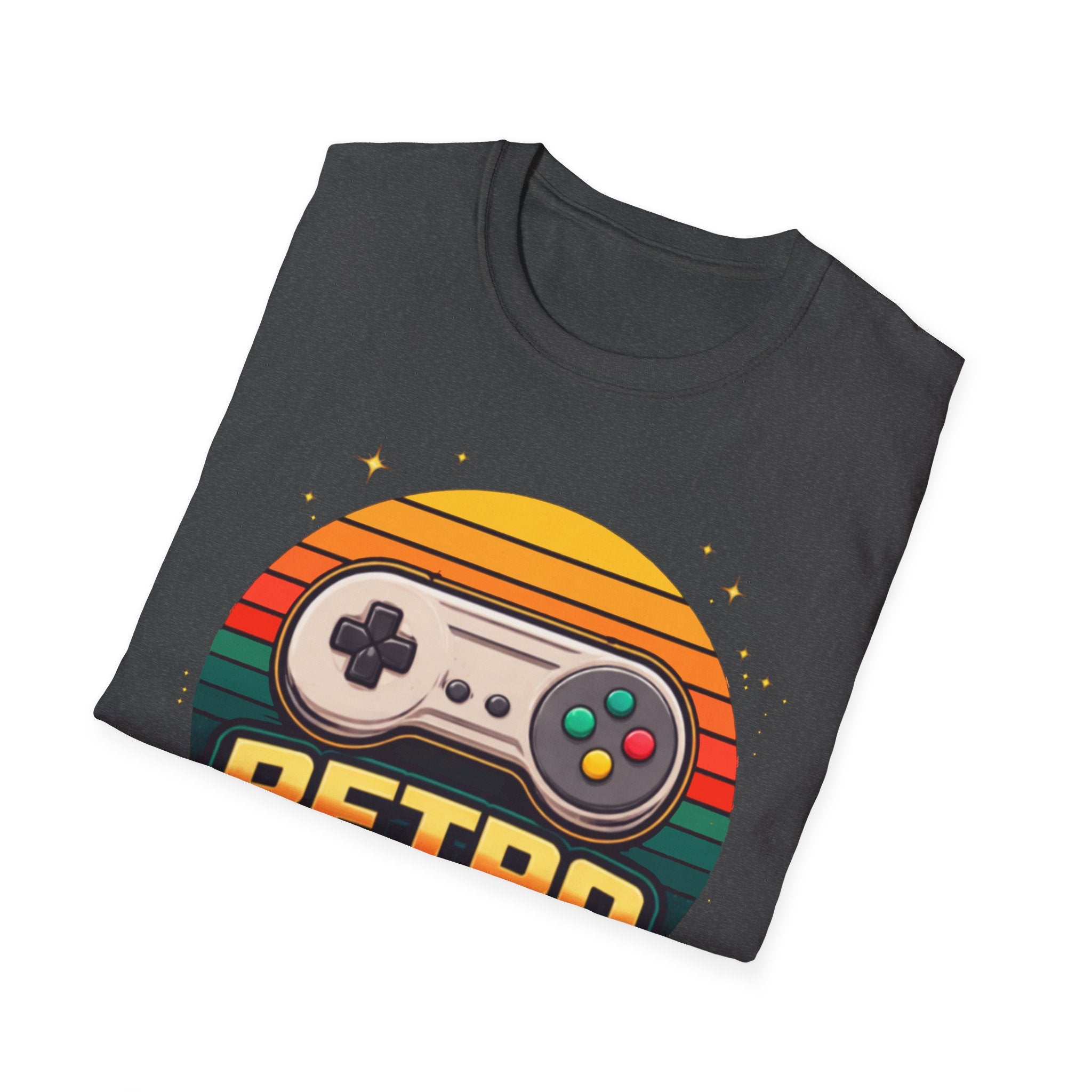 Retro Gamer | Retro Controller Graphic T-Shirt | Vintage Gamer Tee, Sun-Faded Palette