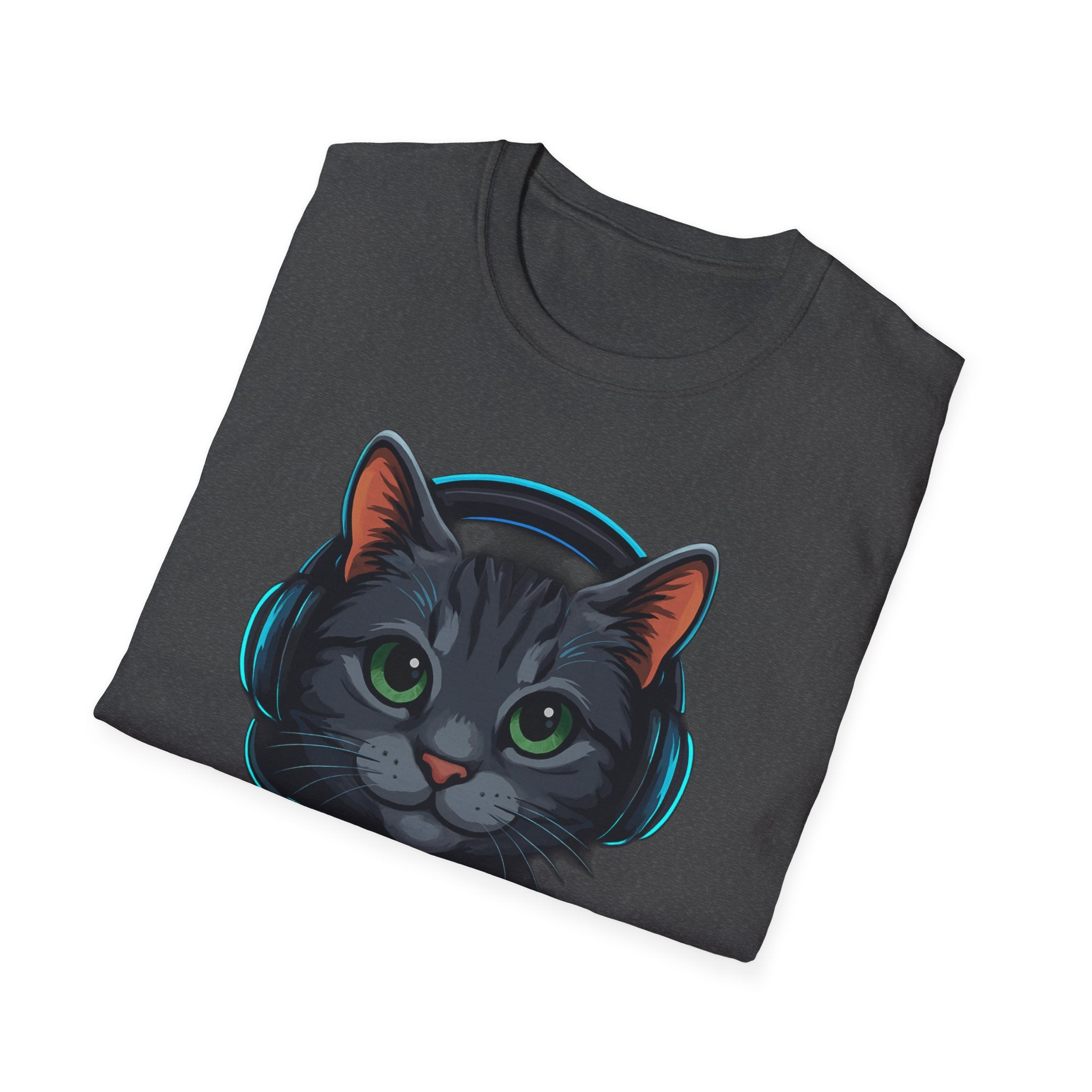 Gaming Cat Graphic T-Shirt | Cute Gamer Kitten Illustration